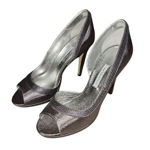 Elegant Gray Peep-Toe Heels By CAPARROS